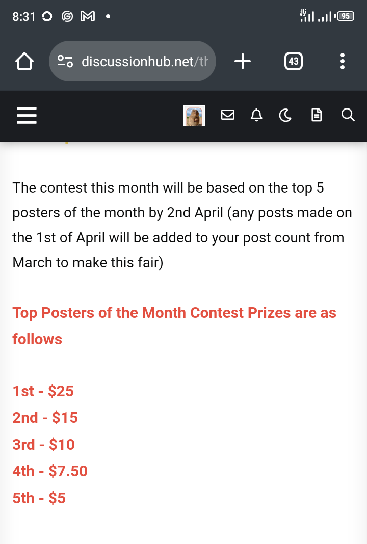 Participate in the discussion hub posting contest to stand a chance to win a share of $50